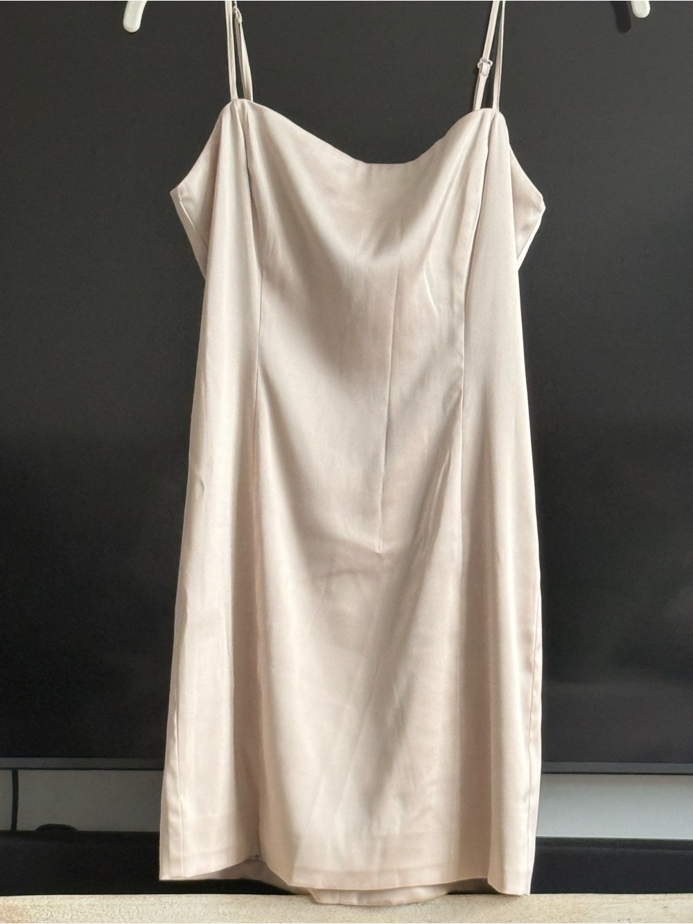 Aritzia - Sunday Best- Satin Slip Dress in Light Beige
